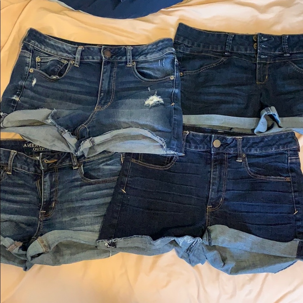 Four pairs denim shorts American eagle/dynamite